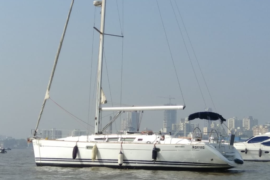 Yacht Sailing in Mumbai at Gateway of India. Jeanneau 45 Yacht.