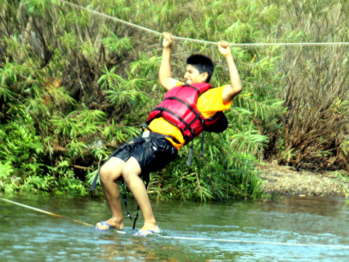 river crossing kolad activities zip line adventure banana ski jet ride rafting kayaking lunch bumper boat