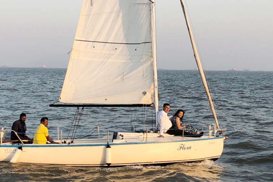 Yacht Sailing in Mumbai at Gateway of India. XS 63 Sailboat