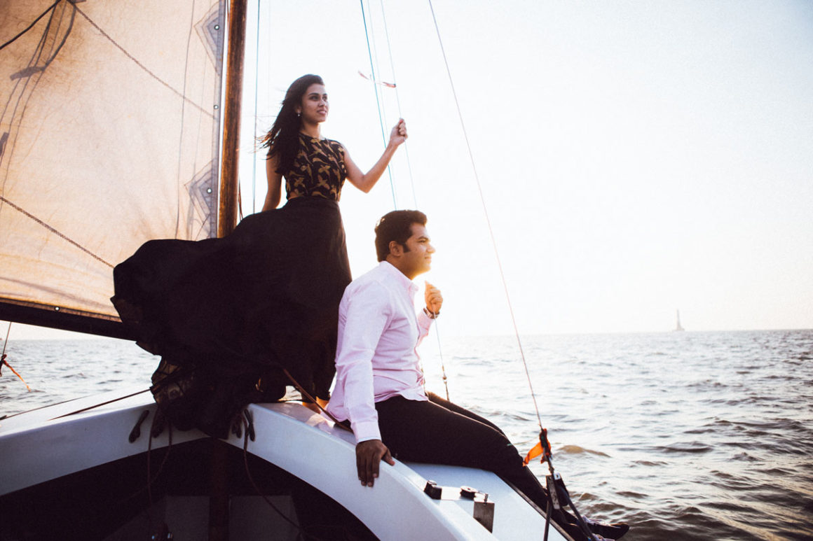 Pre-Wedding Photoshoot on a Yacht in Mumbai