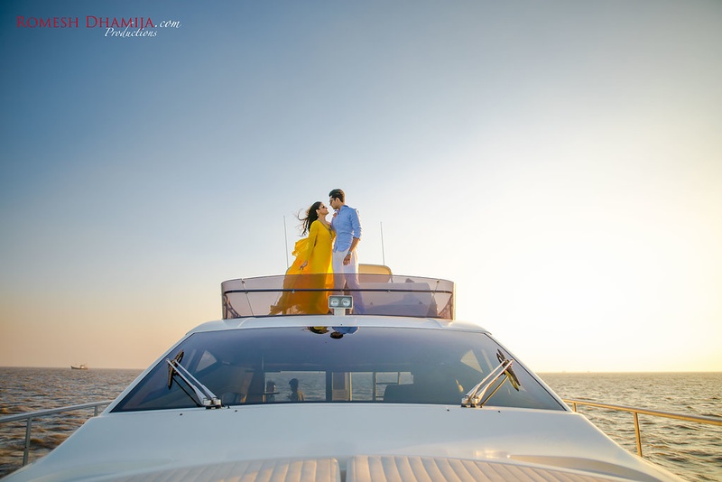 Pre-Wedding Photoshoot on a Yacht in Mumbai